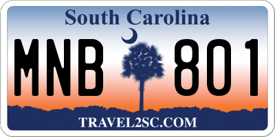 SC license plate MNB801