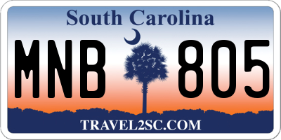 SC license plate MNB805