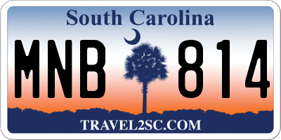 SC license plate MNB814