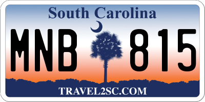 SC license plate MNB815