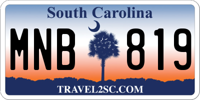 SC license plate MNB819