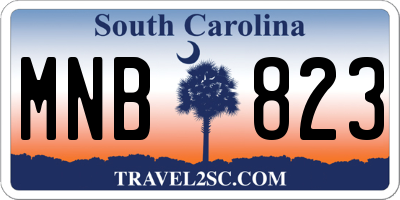 SC license plate MNB823
