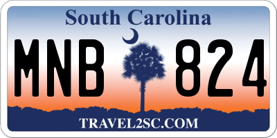 SC license plate MNB824