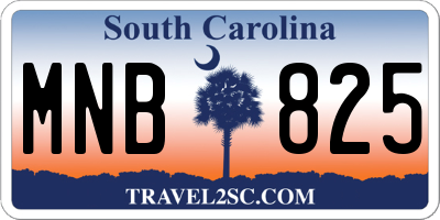 SC license plate MNB825