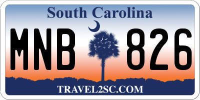 SC license plate MNB826