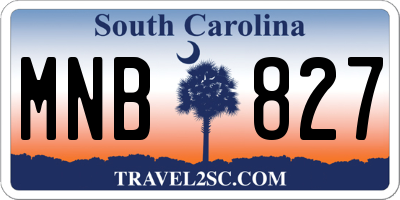 SC license plate MNB827