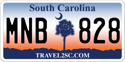SC license plate MNB828