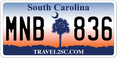 SC license plate MNB836