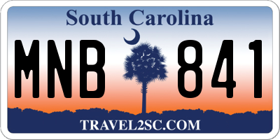 SC license plate MNB841