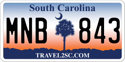 SC license plate MNB843