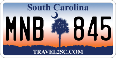 SC license plate MNB845