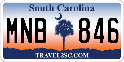 SC license plate MNB846
