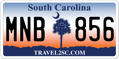 SC license plate MNB856