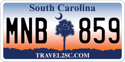 SC license plate MNB859