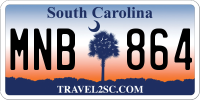 SC license plate MNB864