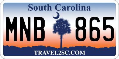 SC license plate MNB865