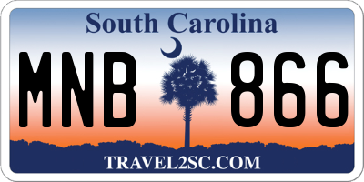 SC license plate MNB866