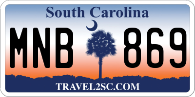 SC license plate MNB869