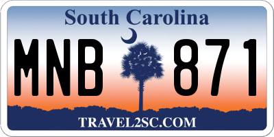 SC license plate MNB871