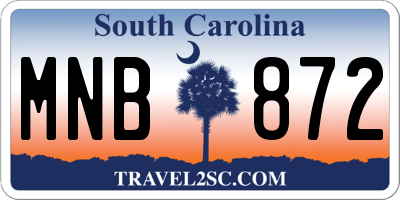 SC license plate MNB872