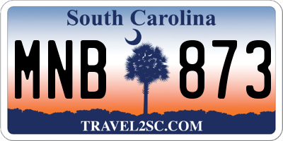 SC license plate MNB873