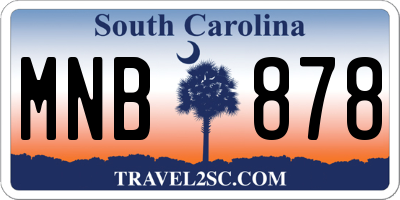 SC license plate MNB878