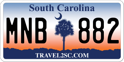 SC license plate MNB882