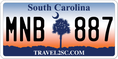 SC license plate MNB887
