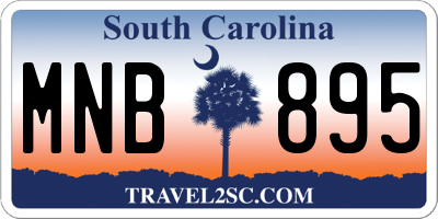 SC license plate MNB895
