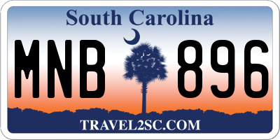 SC license plate MNB896