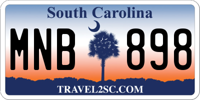 SC license plate MNB898