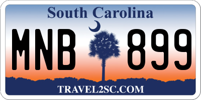 SC license plate MNB899