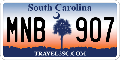 SC license plate MNB907