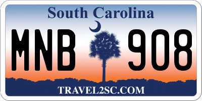 SC license plate MNB908
