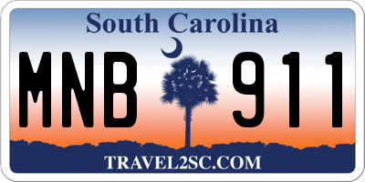 SC license plate MNB911
