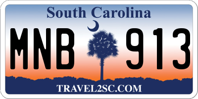 SC license plate MNB913