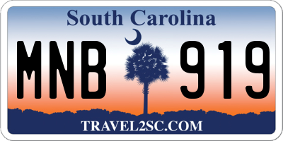 SC license plate MNB919