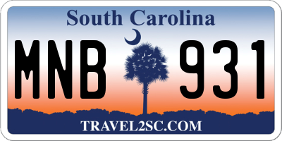 SC license plate MNB931