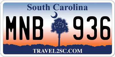 SC license plate MNB936