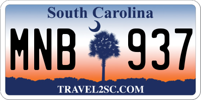 SC license plate MNB937