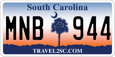 SC license plate MNB944