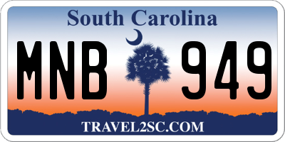 SC license plate MNB949
