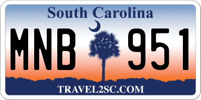 SC license plate MNB951