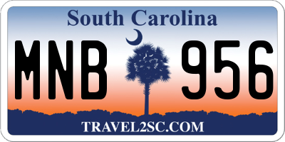SC license plate MNB956