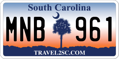 SC license plate MNB961