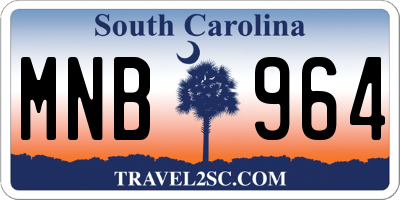 SC license plate MNB964