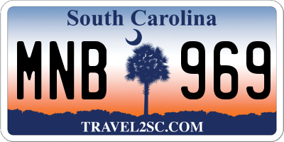 SC license plate MNB969