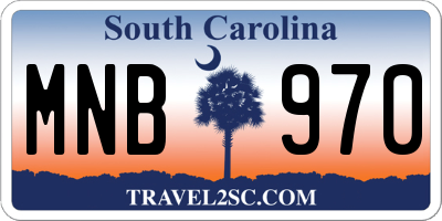 SC license plate MNB970