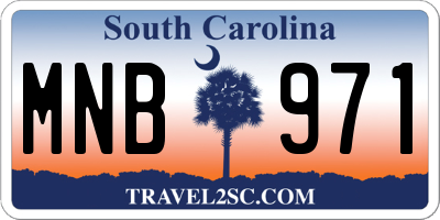 SC license plate MNB971