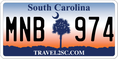 SC license plate MNB974